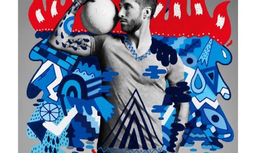 Gwiazdy futbolu w pozycjach oczami realizujący artystów