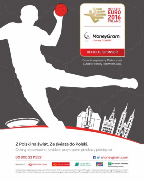 MoneyGram oficjalnym sponsorem Mistrzostw Europy Mężczyzn w Piłce Ręcznej