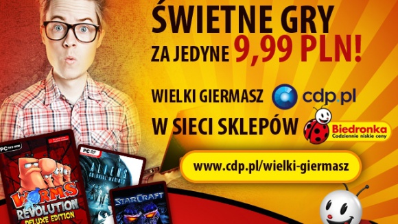Wielki Giermasz CDP.pl w sklepach Biedronka BIZNES, Kultura - Największy Giermasz w historii CDP.pl (dawniej CD Projekt) odbędzie się w sieci sklepów Biedronka i rozpocznie 10 lutego. ?Giermasz? to regularnie organizowana przez Spółkę z Grupy CD PROJEKT, akcja w ramach której oferowany jest szeroki wybór gier w bardzo atrakcyjnych cenach.