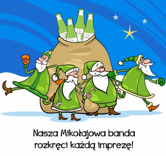 Mikołajkowy tour imprezowy z Cydrem Lubelskim BIZNES, Kultura - Sześciu specjalnie przeszkolonych i wyselekcjonowanych Mikołajów, zrywa w tym roku z tradycyjną czerwienią zarezerwowaną dla innego napoju i? przechodzi na cydrową stronę mocy! W sobotę, 6 grudnia, równo o północy pojawią się w wybranych klubach w całej Polsce.