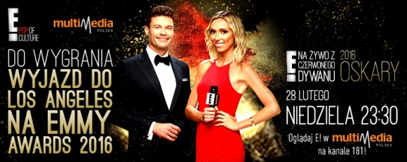 E! Entertainment i Multimedia Polska rozszerzają współpracę promocyjną Gwiazdy, LIFESTYLE - Dzięki współpracy promocyjnej pomiędzy kanałem E! Entertainment i operatorem telekomunikacyjnym Multimedia Polska, fani E! mają szansę wygrać unikalną nagrodę ? luksusową wycieczkę dla dwóch osób do Los Angeles i udział w ceremonii rozdania Nagród Emmy we wrześniu 2016 roku