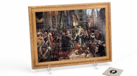 Konstytucja 3 Maja wybita w kilogramie srebra BIZNES, Kultura - Jedno z największych dzieł Jana Matejki - Konstytucja 3 Maja 1791 roku ? zostało przeniesione na komplet 24 srebrnych monet wykonanych z kilograma czystego kruszcu. Jednak tylko nieliczni kolekcjonerzy będą mogli powiększyć swoje zbiory o ten zestaw.