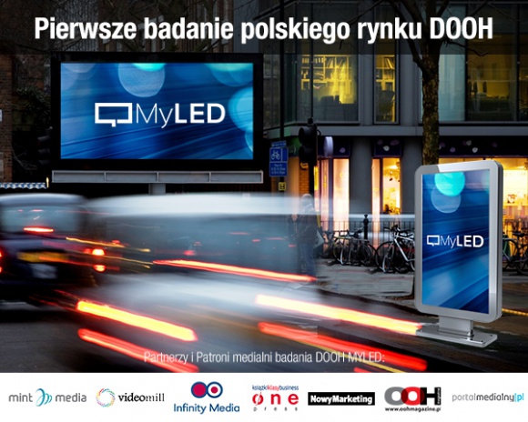 Pierwsze badanie polskiego rynku reklamy DOOH BIZNES, Media i PR - MyLED ? firma integrująca cyfrowe nośniki DOOH ? rozpoczyna pierwsze w Polsce badanie rynku reklamy digital OOH. Jej wyniki zostaną opublikowane już tej jesieni w szczegółowym raporcie, omawiającym obecną sytuację oraz perspektywę rozwoju cyfrowej reklamy zewnętrznej w Polsce.