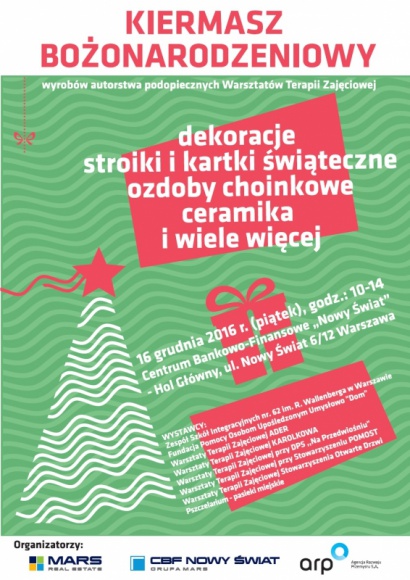 Kiermasz świąteczny w CBF ?Nowy Świat?! BIZNES, Kultura - W piątek, 16 grudnia br., w kompleksie Centrum Bankowo-Finansowego ?Nowy Świat? odbędzie się Kiermasz Świąteczny.