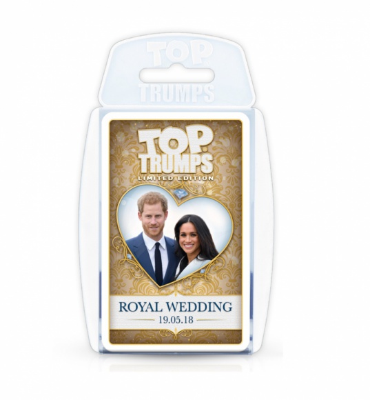 Meghan Markle i książę Harry na kartach Top Trumps Gwiazdy, LIFESTYLE - Brytyjczycy oszaleli na punkcie Royal Wedding, w którym w ?rolach głównych? wystąpią już niebawem Meghan Markle i Prince Harry. Specjalnie z tej okazji powstała limitowana edycja kart Top Trumps, wydana przez Winning Moves.