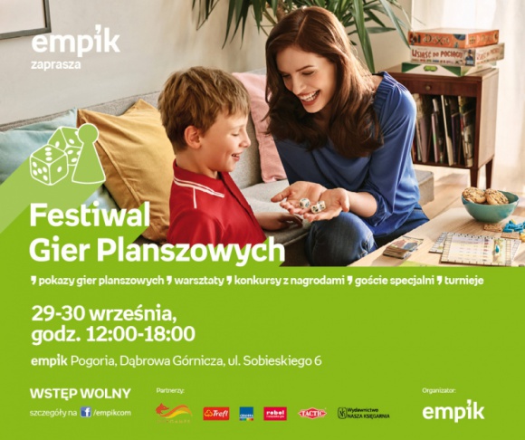 Festiwal Gier Planszowych w Empiku Pogoria BIZNES, Kultura - Premiery i nowości, hity sezonu i absolutne klasyki ? setki planszówek będzie można przetestować uczestnicząc w niejednej rozgrywce podczas Festiwalu Gier Planszowych 29 i 30 września w Empiku w CH Pogoria w Dąbrowie Górniczej! Czekamy na Was od godziny 12:00 do 18:00.