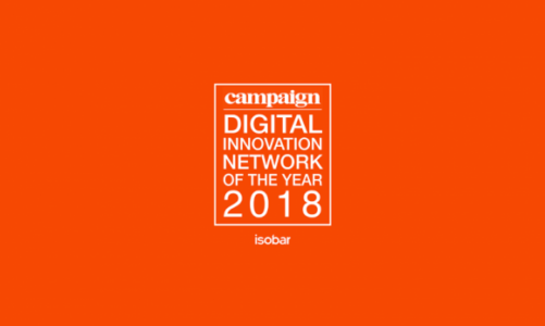 Isobar z tytułem "EMEA Digital Innovation Network of the year 2018" Campaign