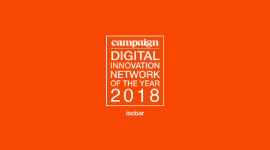 Isobar z tytułem "EMEA Digital Innovation Network of the year 2018" Campaign BIZNES, Media i PR - Magazyn Campaign przyznał wyróżnienia "Campaign Agency of the Year Awards. Tytuł "EMEA digital Innovation Network of the Year" zdobyła agencja Isobar.