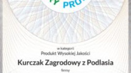 Kurczak Zagrodowy z Podlasia Produktem Wysokiej Jakości 2019 BIZNES, Media i PR - Kurczak Zagrodowy z Podlasia otrzymał certyfikat Dobry Produkt 2019 w kategorii Produkt Wysokiej Jakości. Tego wybory dokonało grono uznanych ekspertów, szefów kuchni i influencerów kulinarnych oraz dziennikarzy zajmujących się tematyką spożywczą i kulinarną.