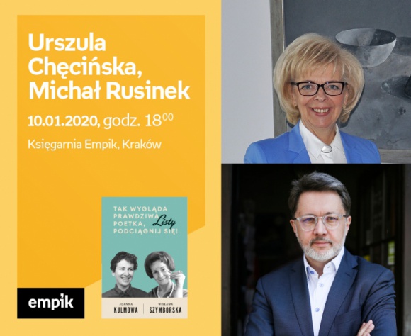 Urszula Chęcińska, Michał Rusinek | Księgarnia Empik Książka, LIFESTYLE - Spotkanie wokół książki ?Tak wygląda prawdziwa poetka, podciągnij się! Listy?.